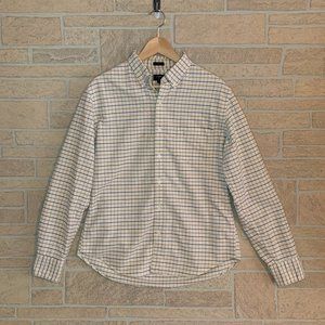 J. Crew Navy Tan Stripe on Cream Slim Oxford Shirt